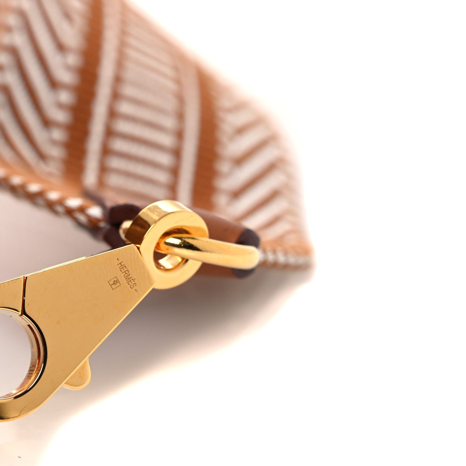 Toile Swift 50mm Sangle Cavale Shoulder Strap Ecru Beige Gold