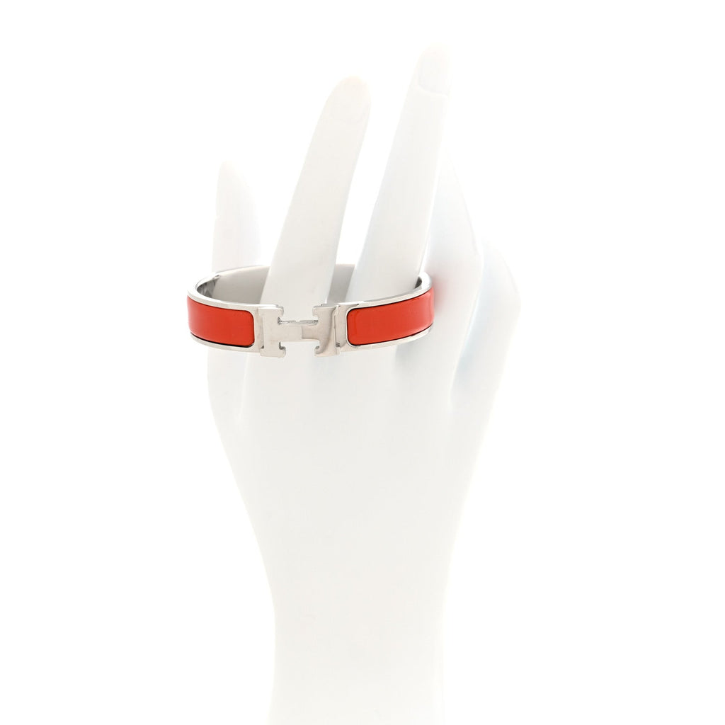 Enamel Narrow Clic Clac H Bracelet Orange