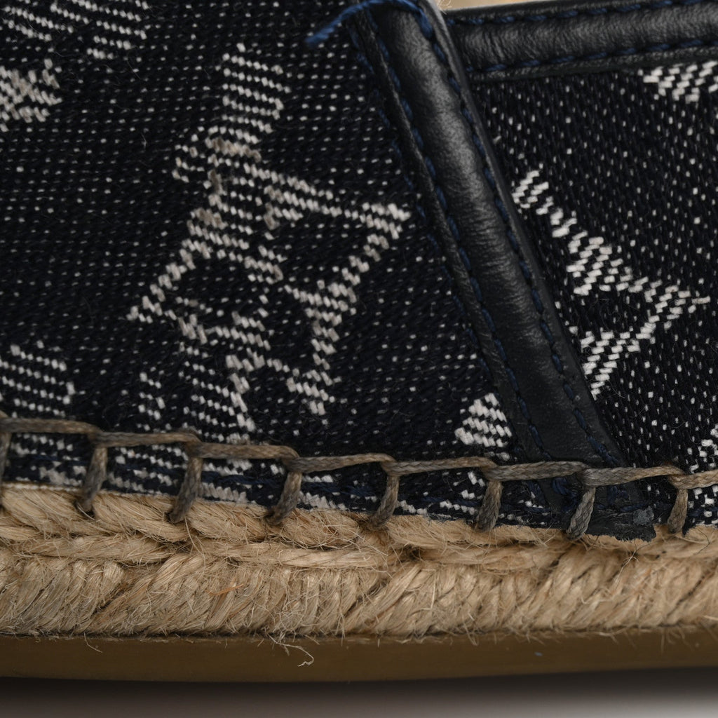 Monogram Denim Espadrille Flats 8.5 Blue