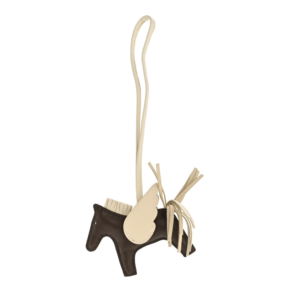 Milo Lambskin Grigri Rodeo Pegase Horse Bag Charm PM Chocolat Craie