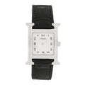 Stainless Steel Alligator Diamond Bezel Mother of Pearl 21mm Heure H Hour Quartz Watch Noir