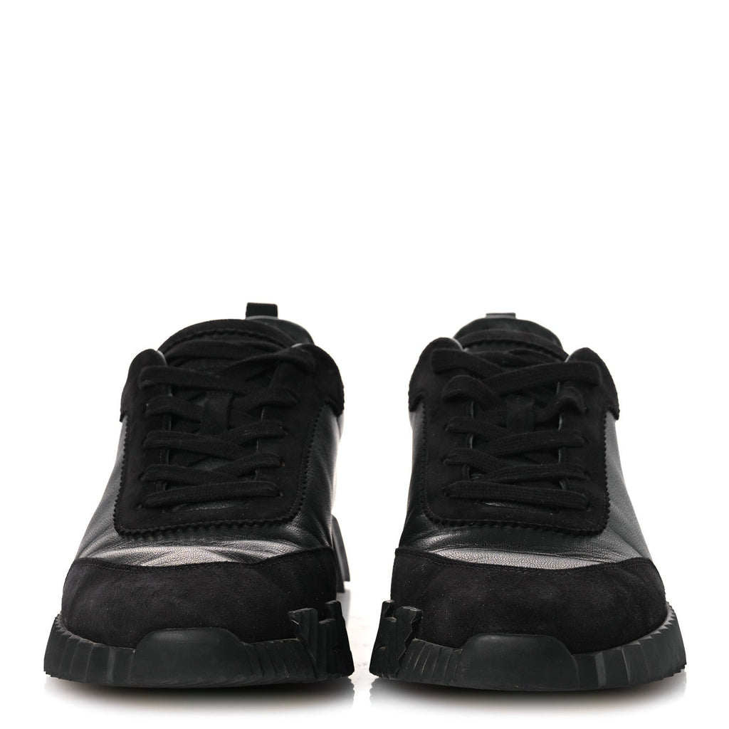 Goatskin Suede Goatskin Mens Bouncing Sneakers 43.5 Black
