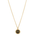Metal Pearl CD Necklace Gold Black