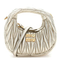 Metallic Nappa Matelasse Micro Wander Hobo Pirite Pirite