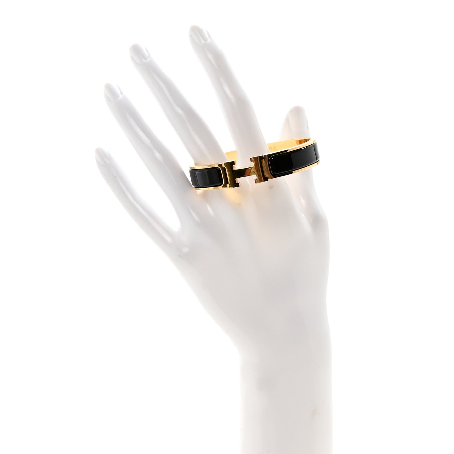 Enamel Narrow Clic Clac H Bracelet PM Black