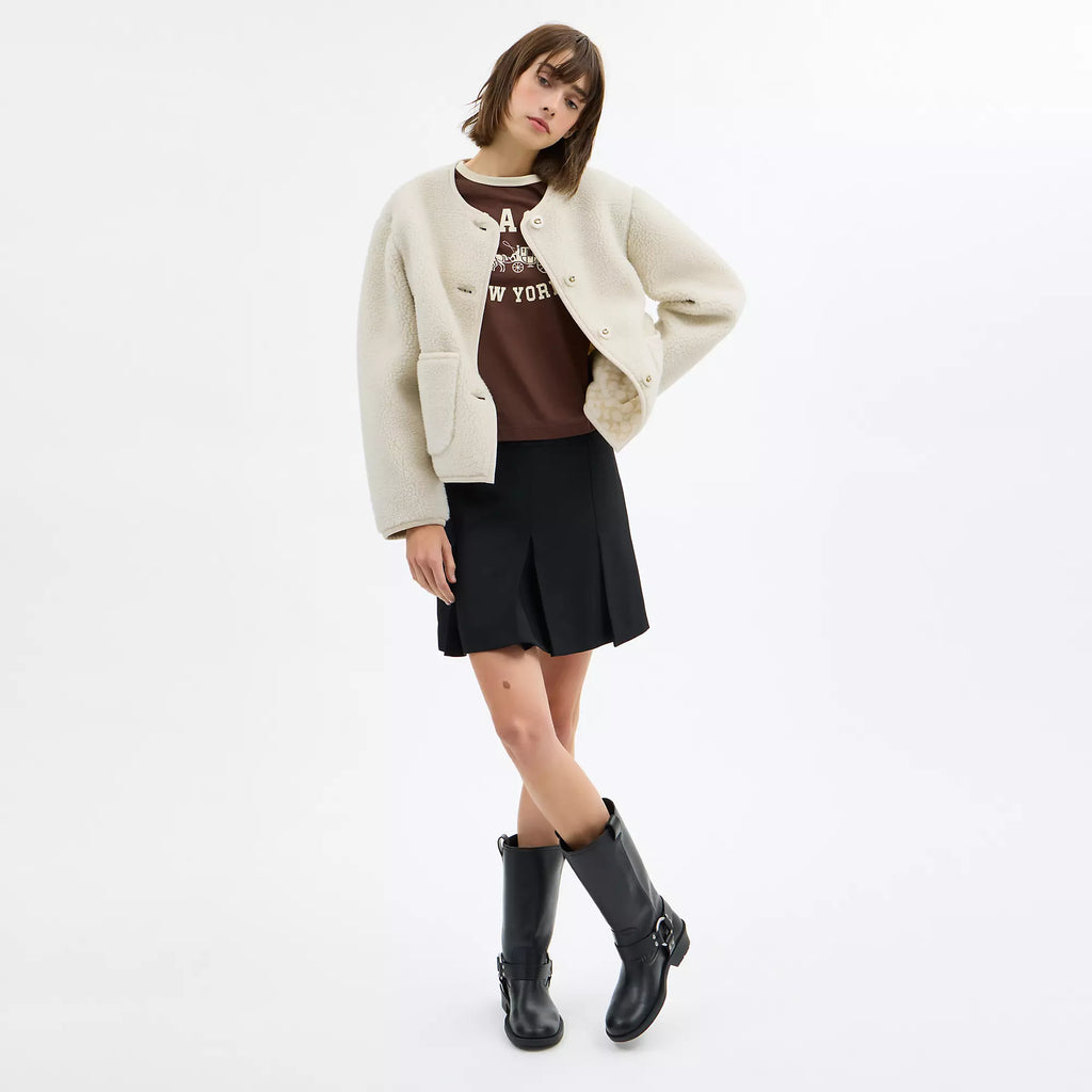 Coach Outlet Short Sherpa Cardi Jacket
