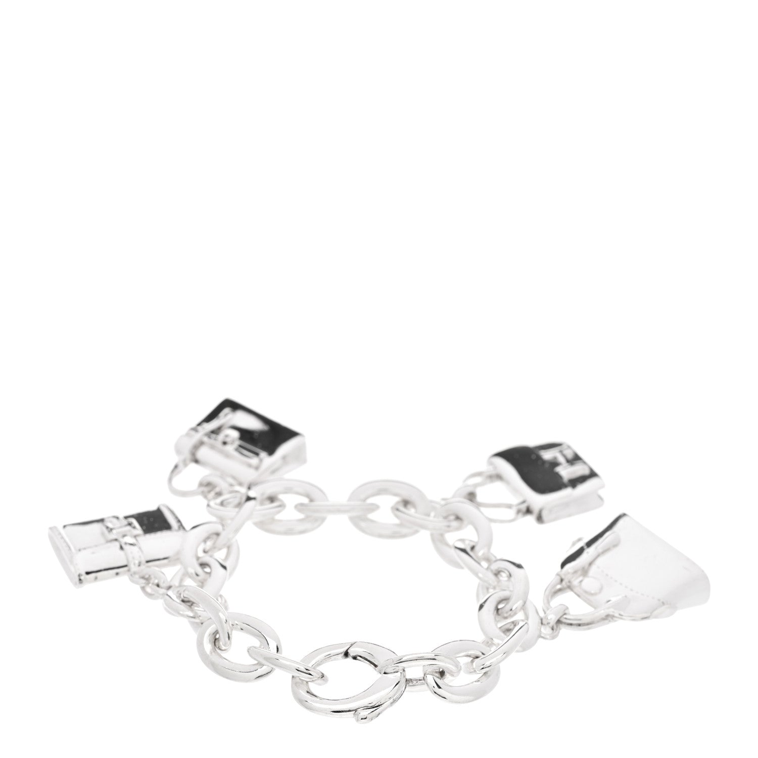 Sterling Silver Four Handbag Charm Bracelet