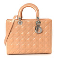 Patent Cannage Large Lady Dior Rose Clair