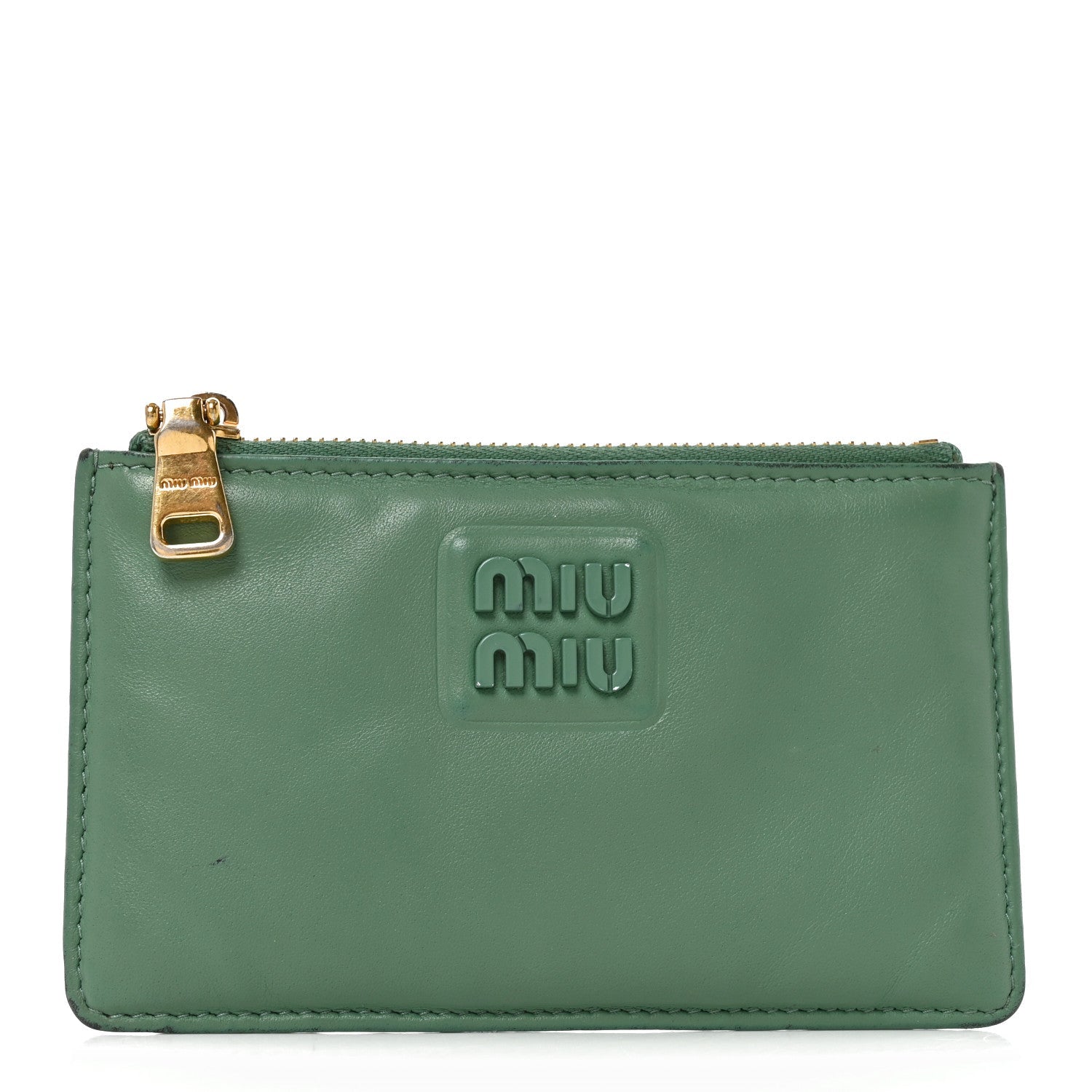 Soft Calf Softy Envelope Zip Card Holder Salvia