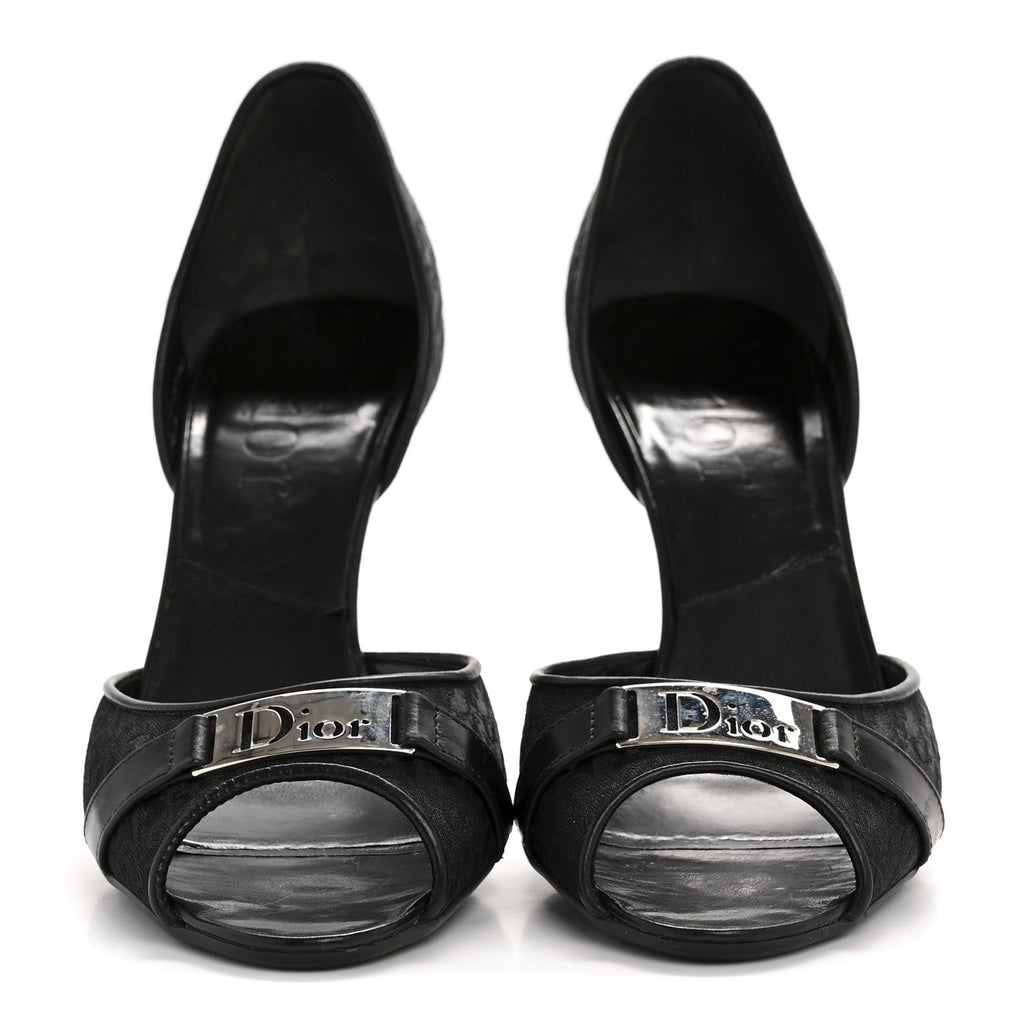 Canvas Monogram Sandals 37.5 Black