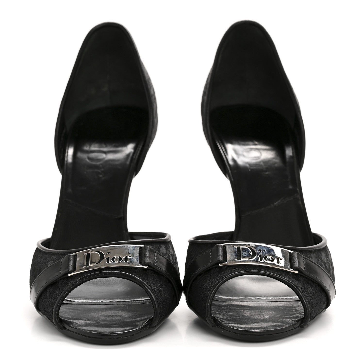 Canvas Monogram Sandals 37.5 Black