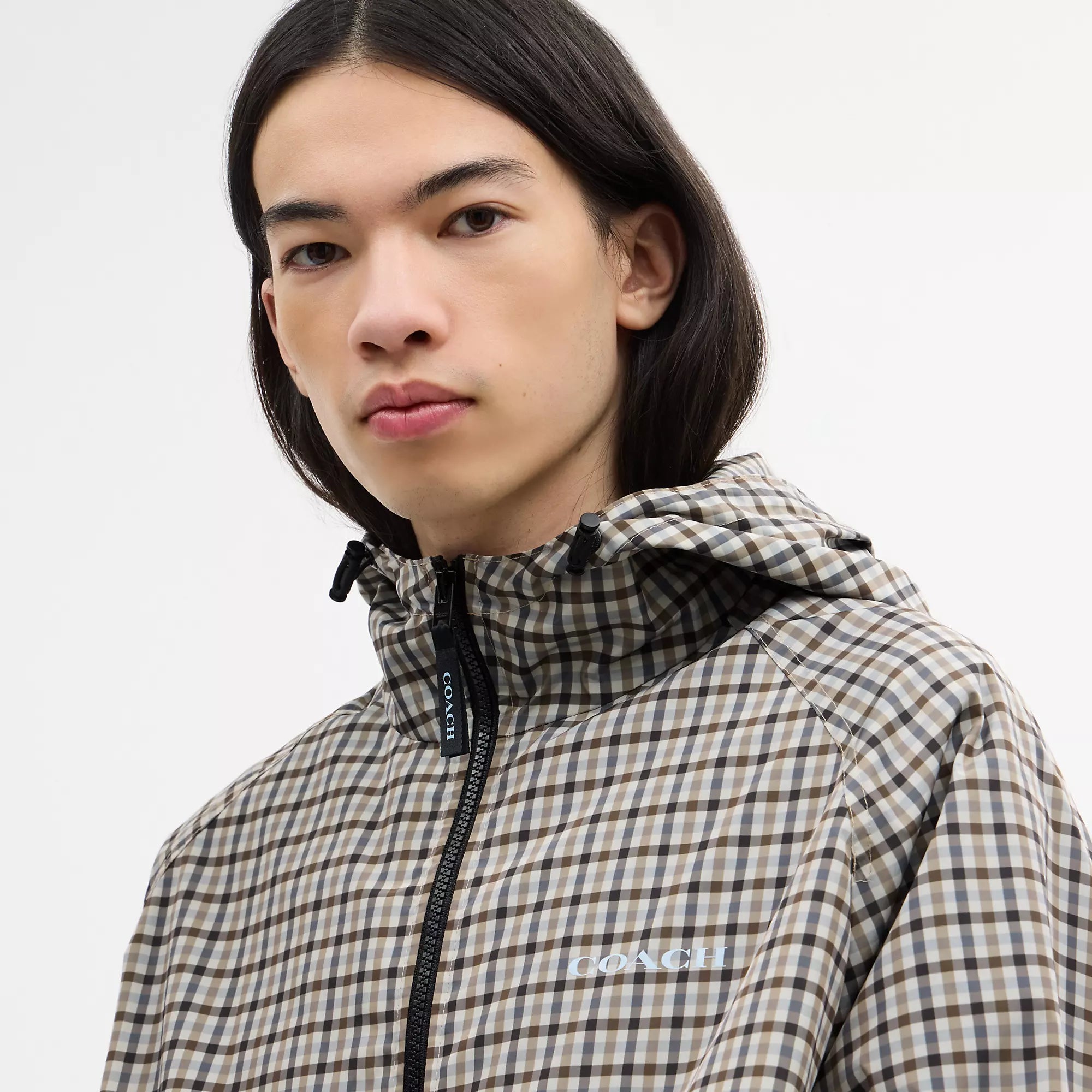 Coach Outlet Plaid Windbreaker In Recycled Polyester
