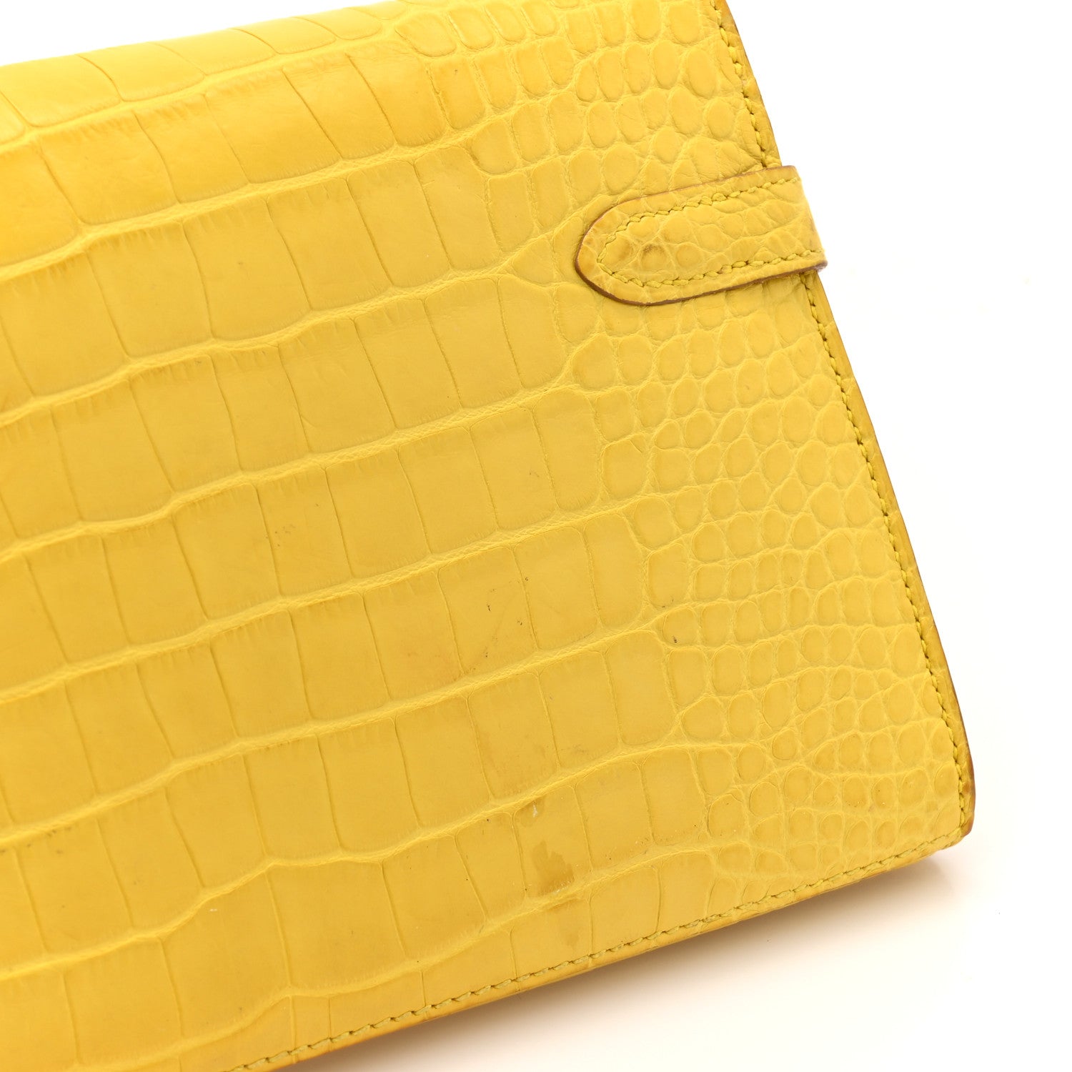 Matte Alligator Kelly Longue Wallet Mimosa