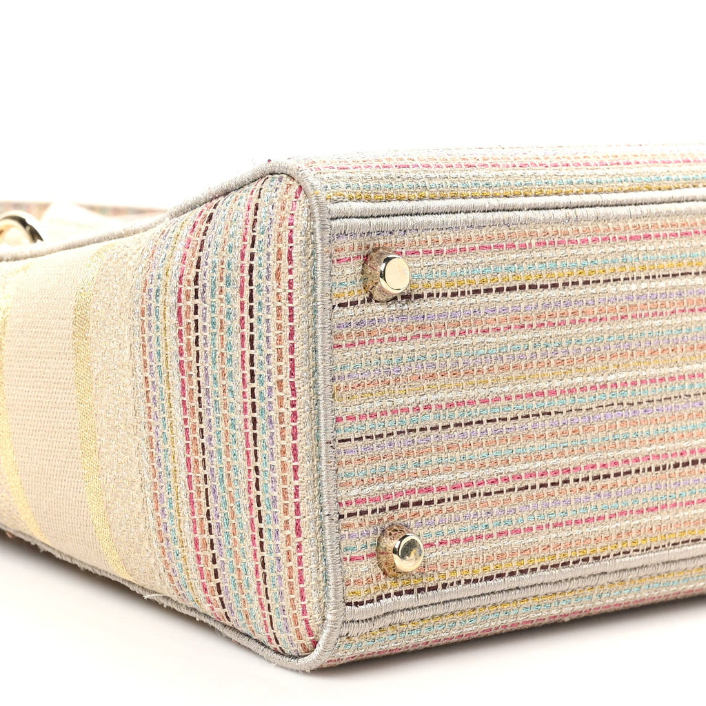 Canvas Embroidered Medium Lady D-Lite Beige Multicolor