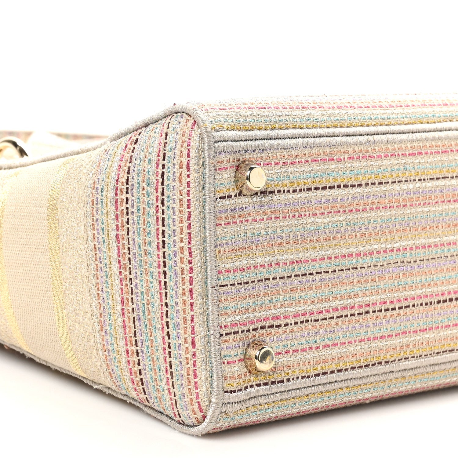 Canvas Embroidered Medium Lady D-Lite Beige Multicolor