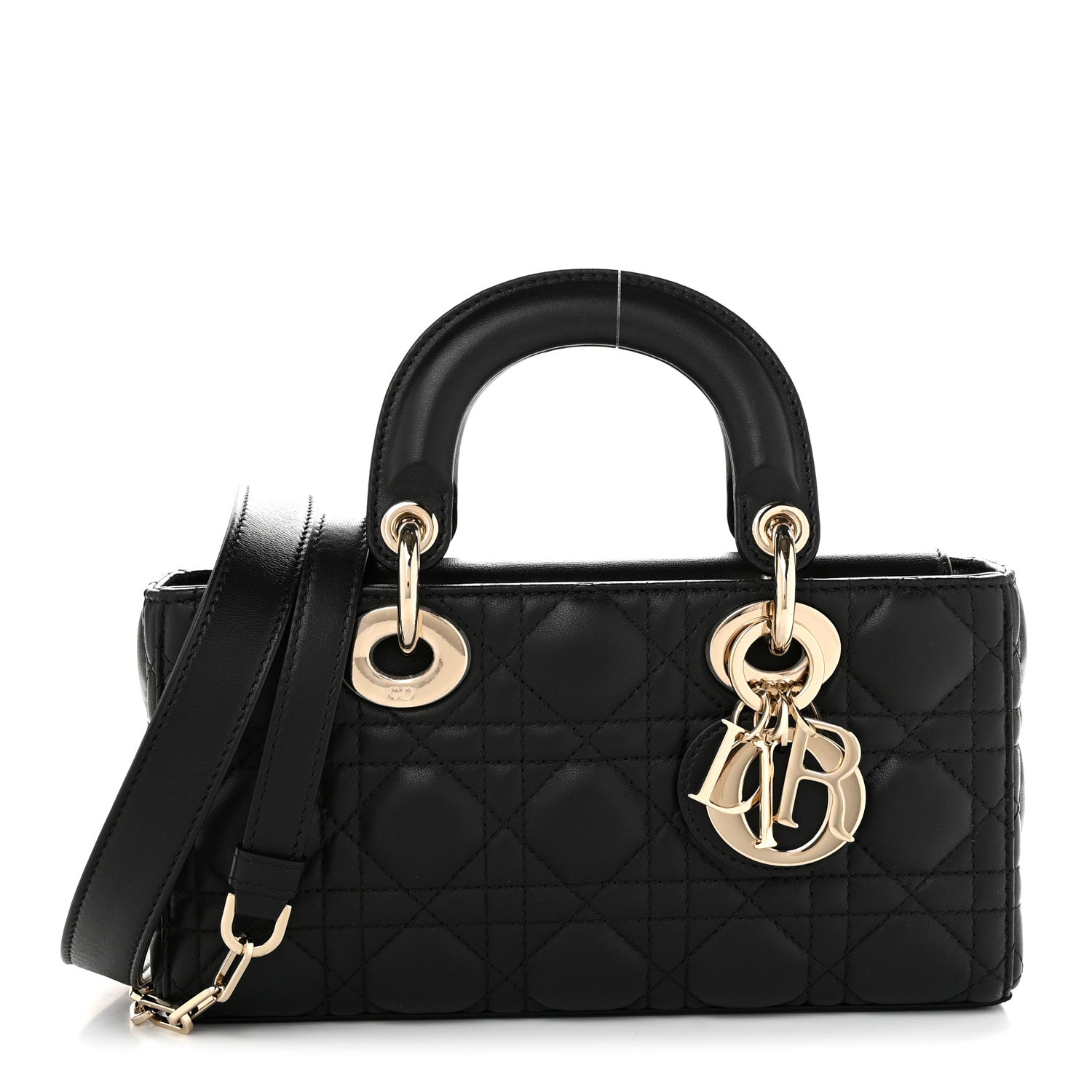 Lambskin Cannage Small Lady D-Joy Black