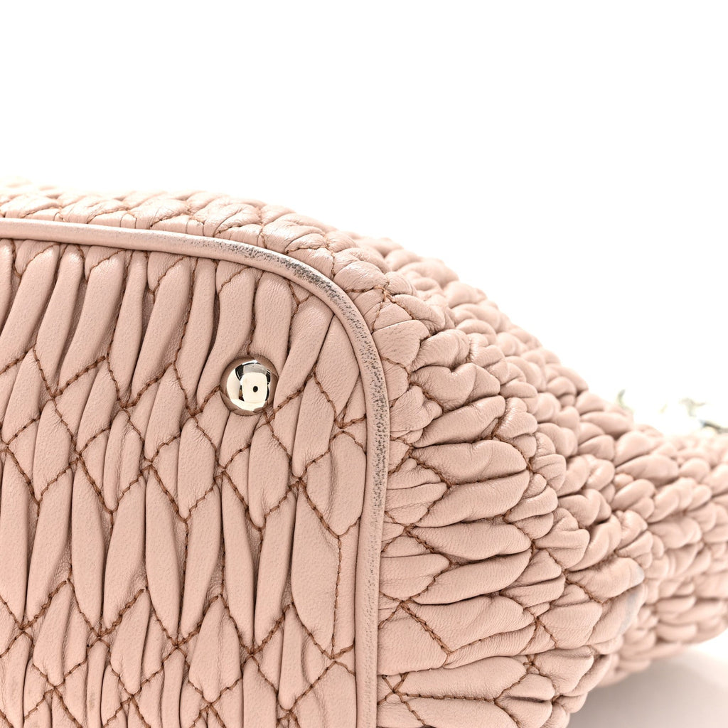 Nappa Matelasse Swarovski Crystal Tote Cammeo