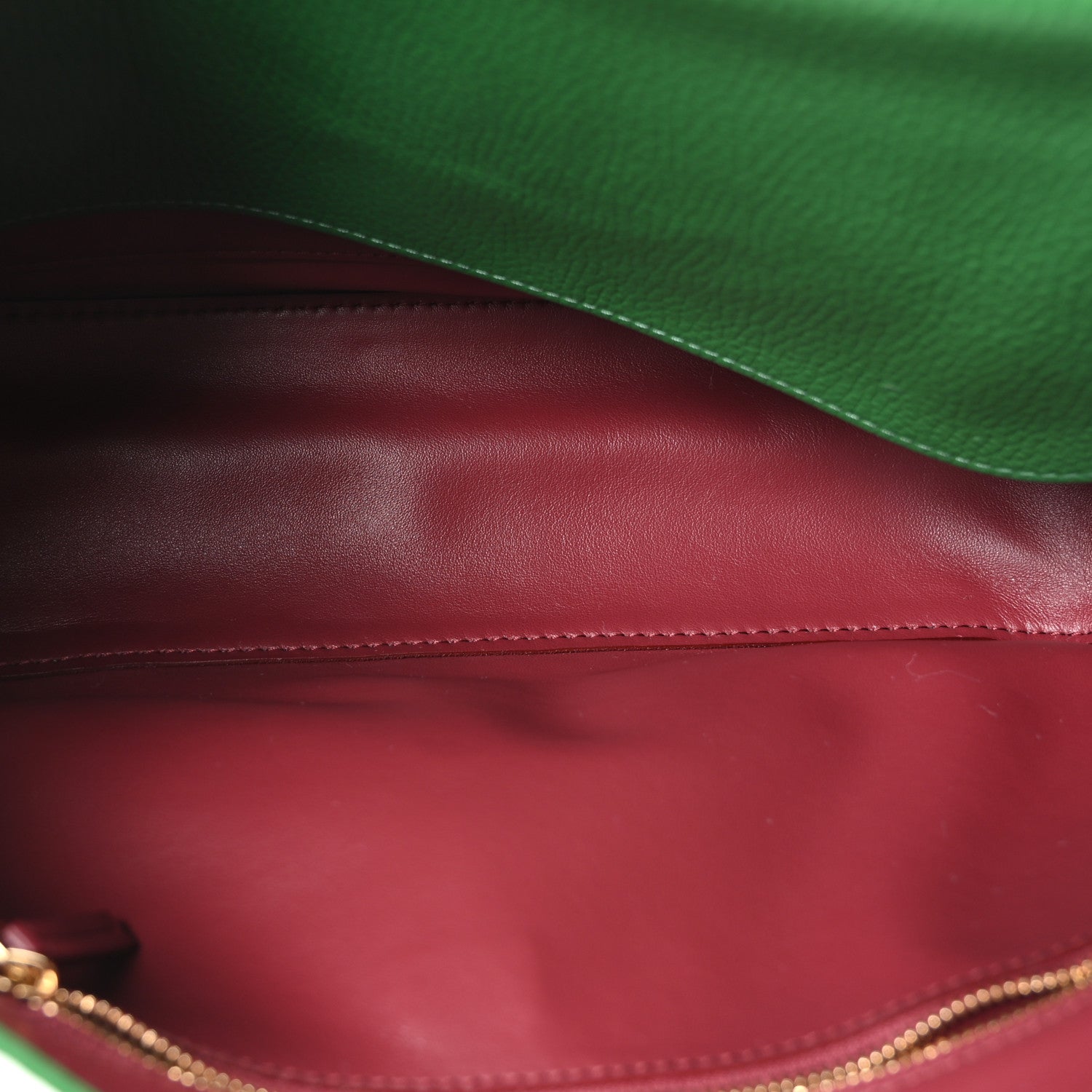 Grained Calfskin Small Souplissimo Maxi Flap Green