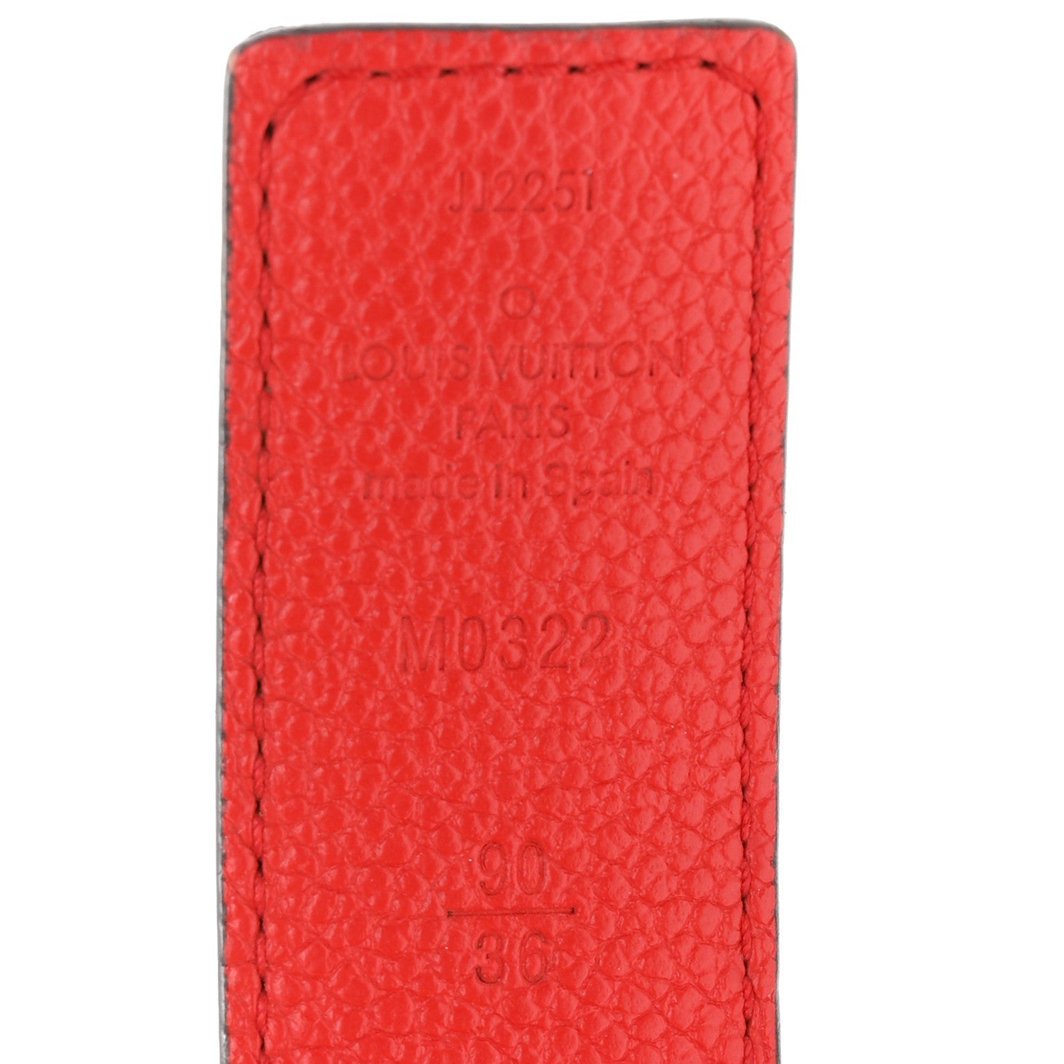 Monogram 30mm LV Initiales Reversible Belt 90 36 Coquelicot