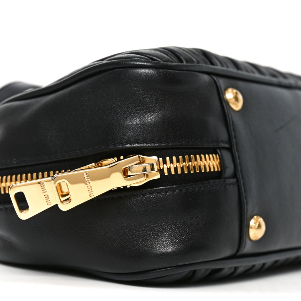 Nappa Matelasse Large Arcadie Top Handle Bag Black