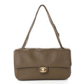Grained Calfskin Small Souplissimo Maxi Flap Light Brown