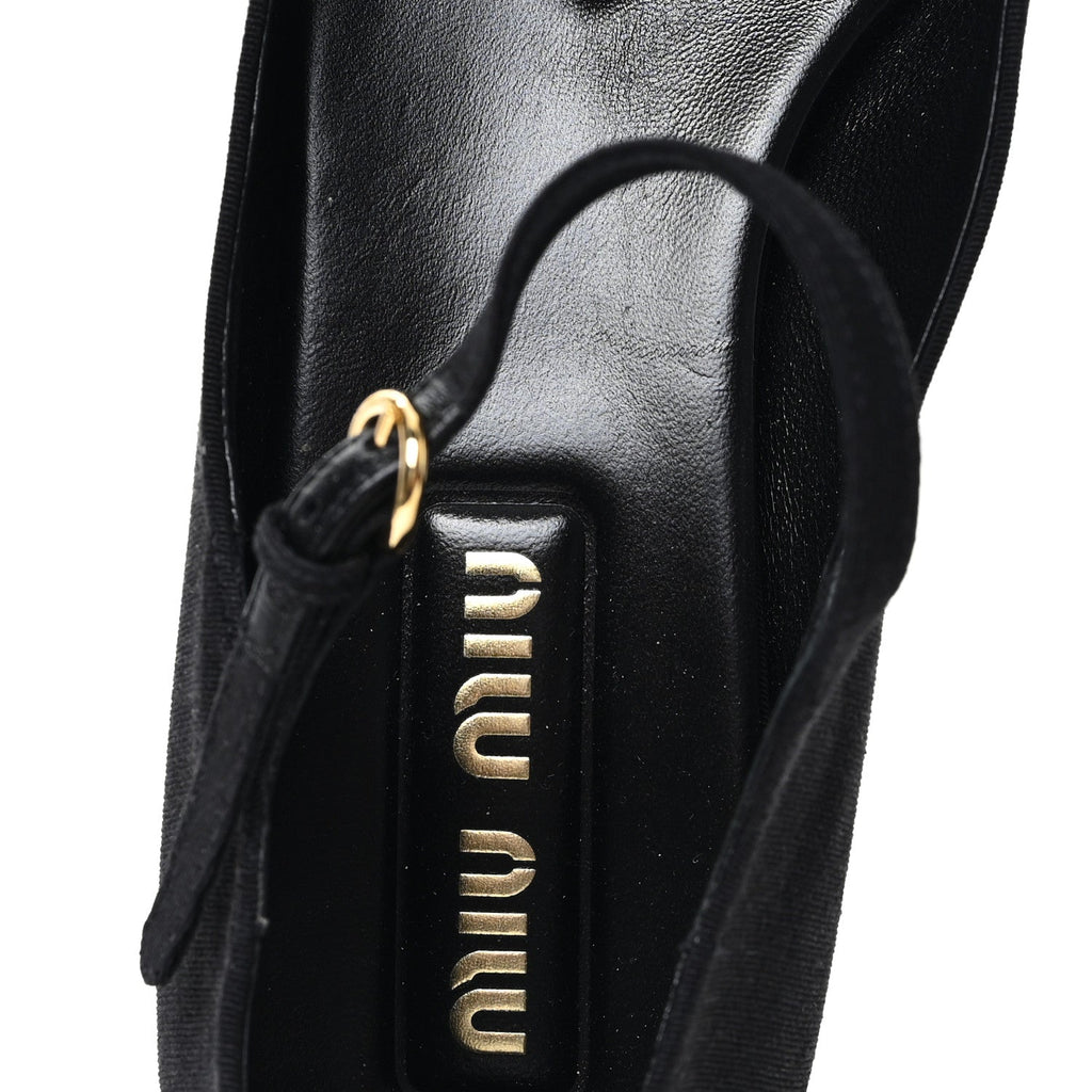 Grosgrain Moire Mary Jane Pumps 40 Black