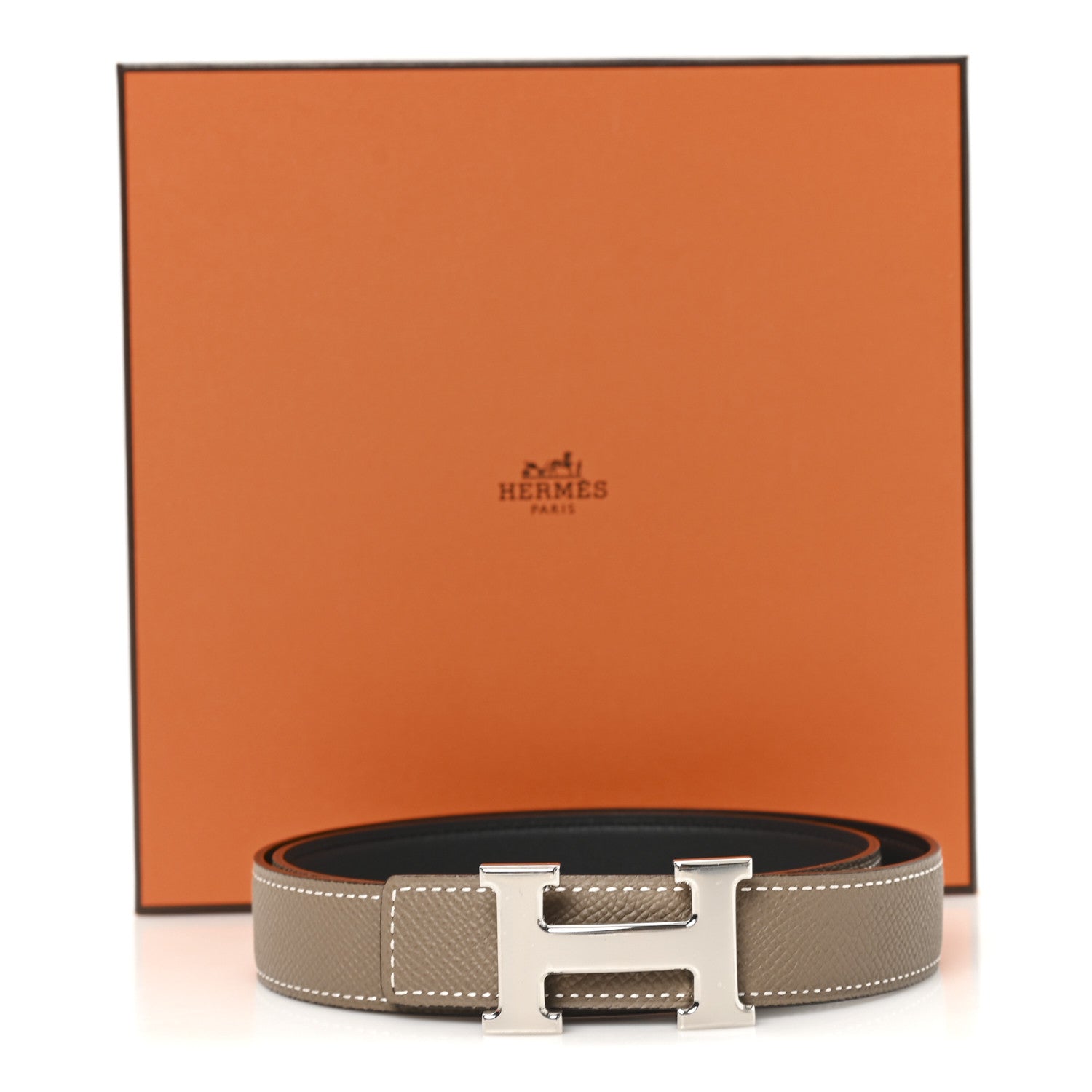 Swift Epsom 24mm Mini Constance H Belt 75 30 Black Etoupe