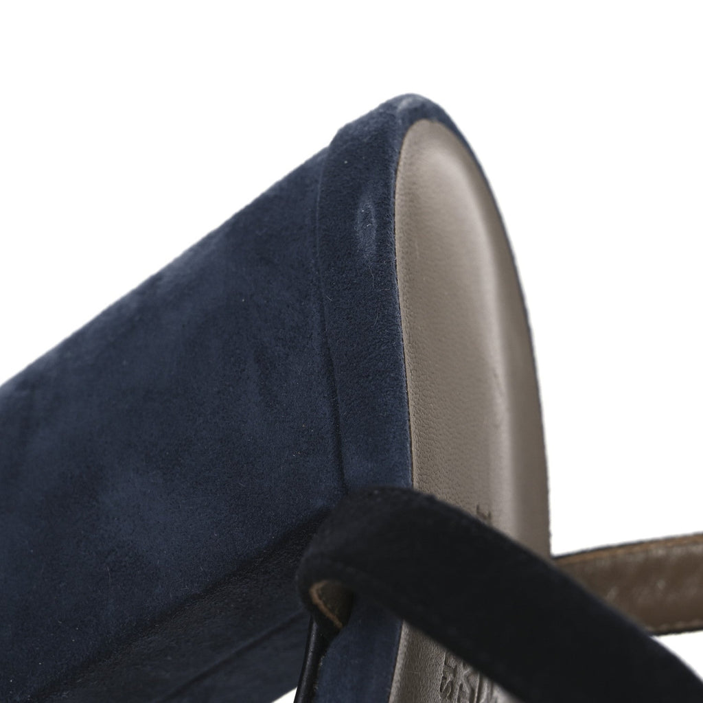 Suede Goatskin Calas Sandals 37.5 Vert Oxford Bleu Celeste Black