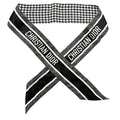 Silk Houndstooth Mitzah Scarf Black White