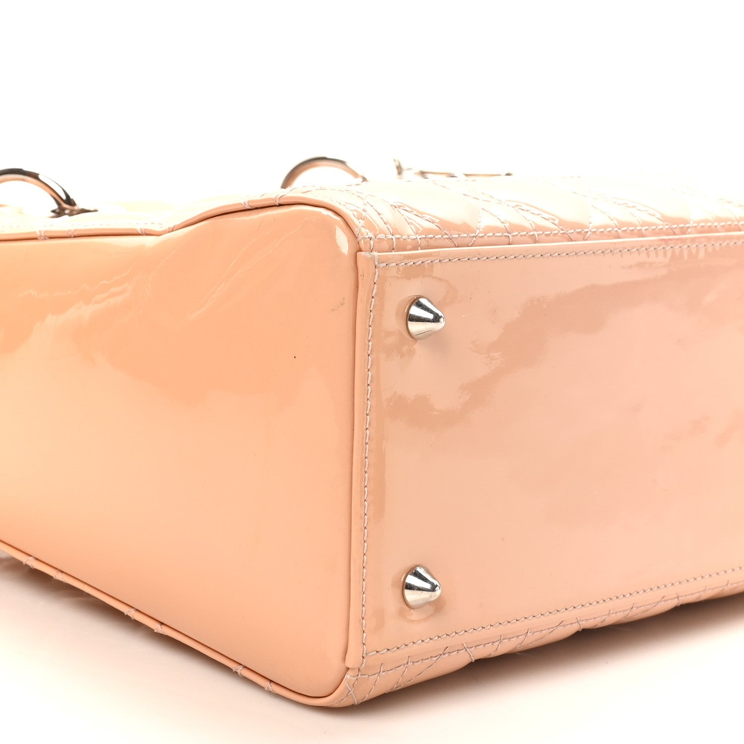 Patent Cannage Medium Lady Dior Rose Clair