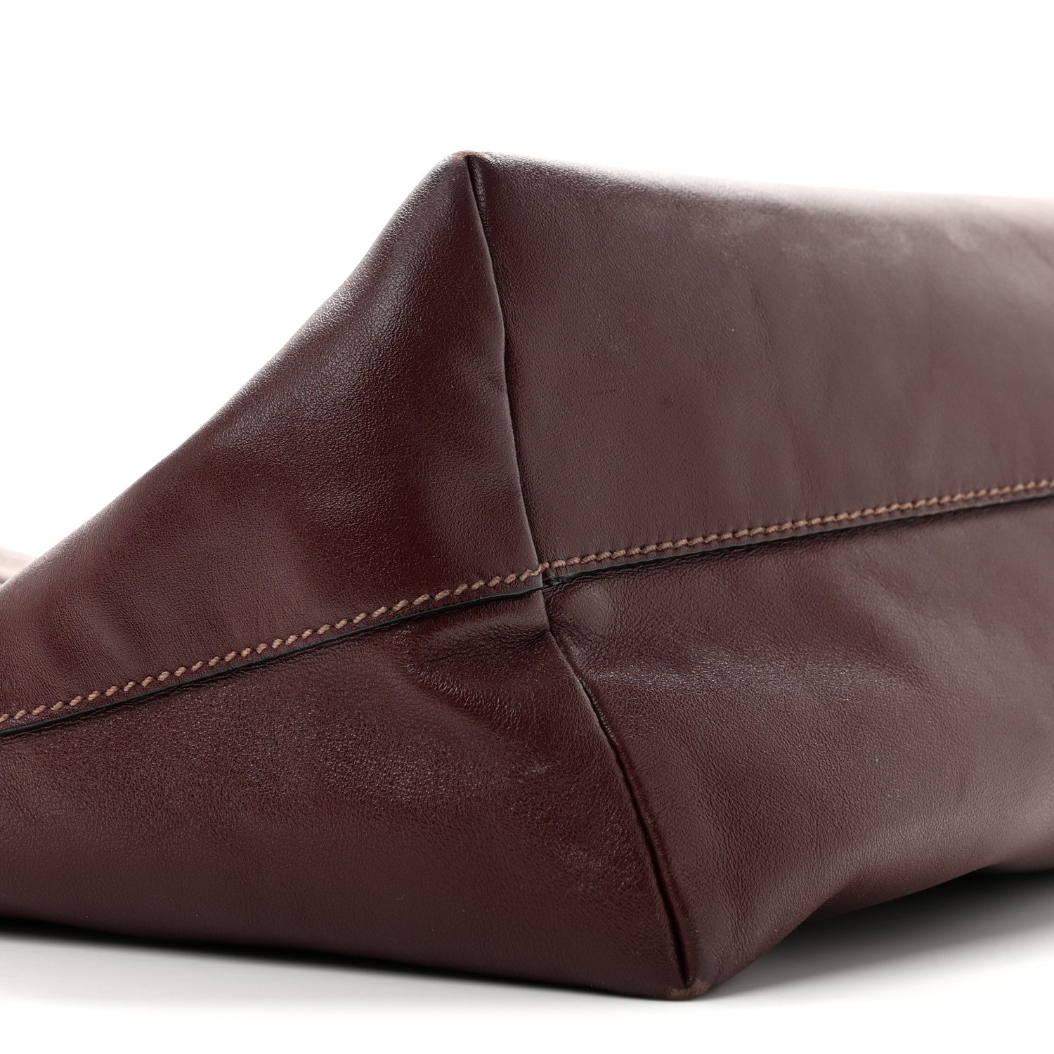 Vitello Soft Shopping Tote Burgundy