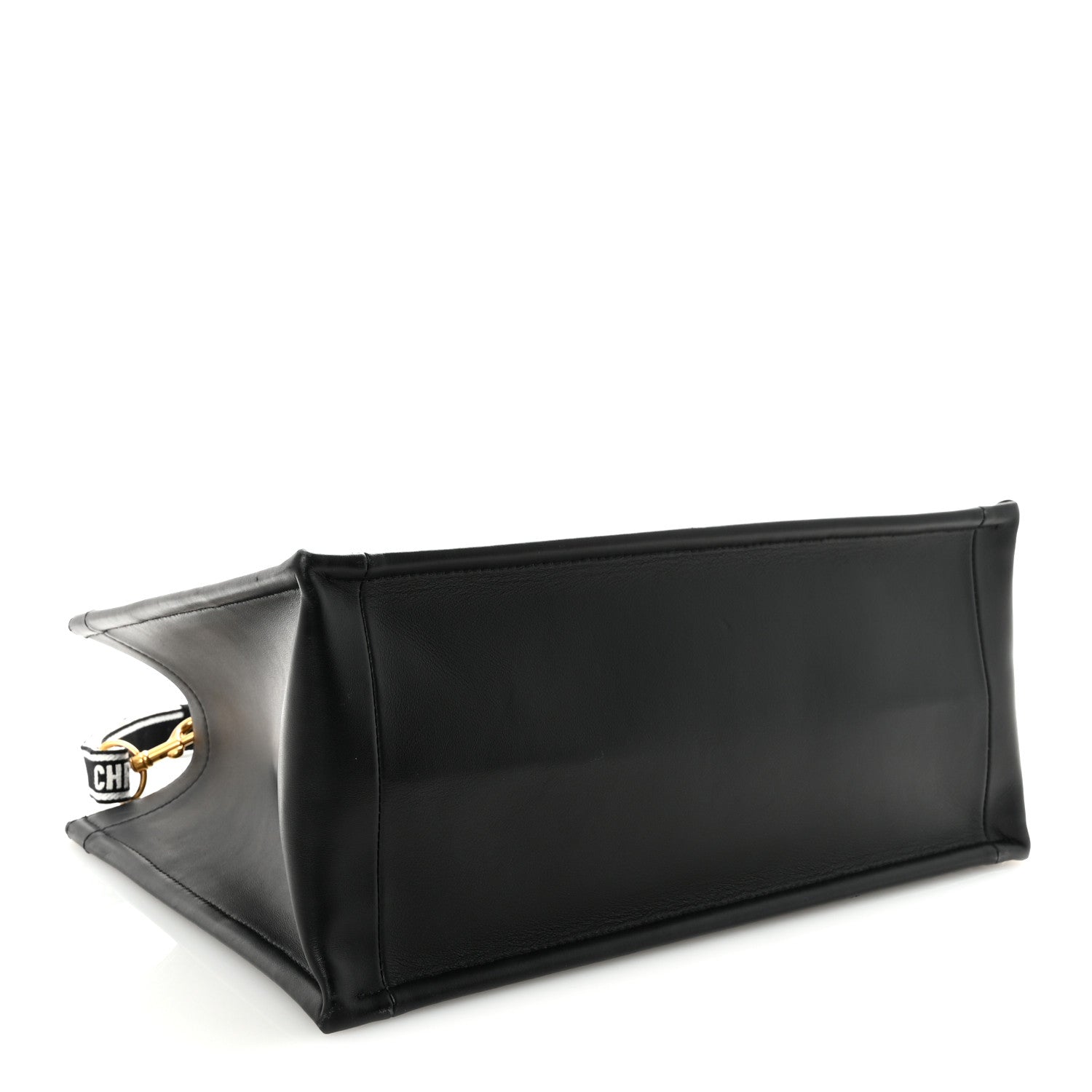Calfskin Canvas Medium Plan De Paris Book Tote With Strap Black White