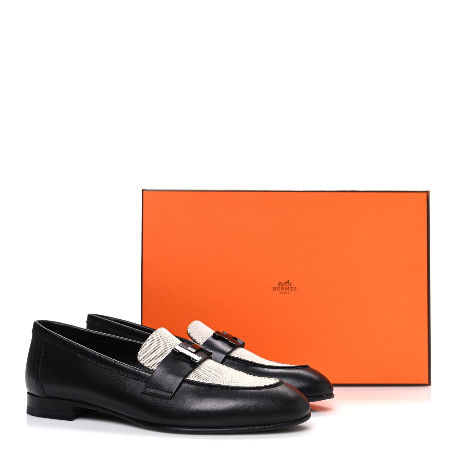 Toile De Coton Calfskin Womens Paris Loafers 37 Black Prunoir