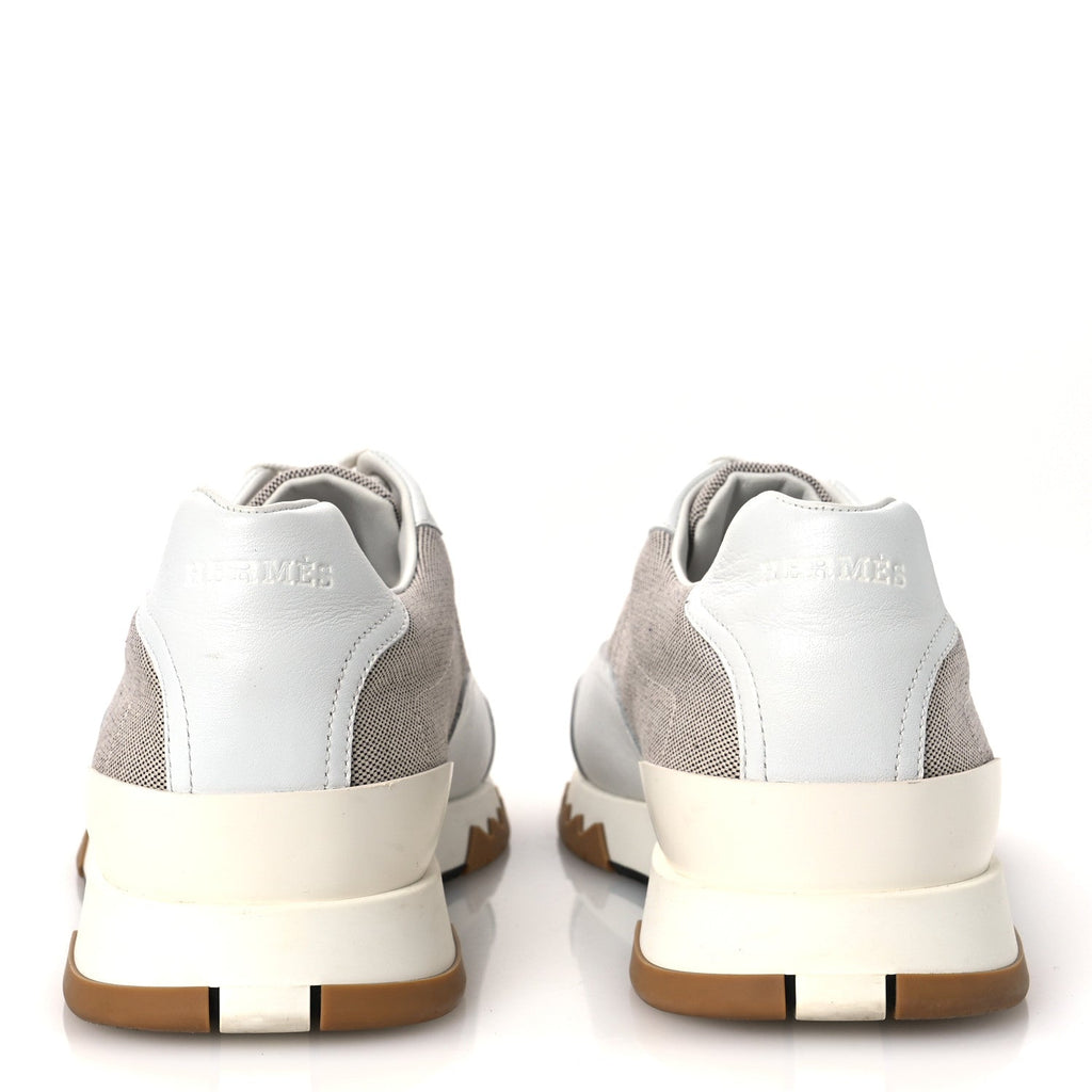 Canvas Calfskin Mens Trail Sneakers 41.5 Prunoir White
