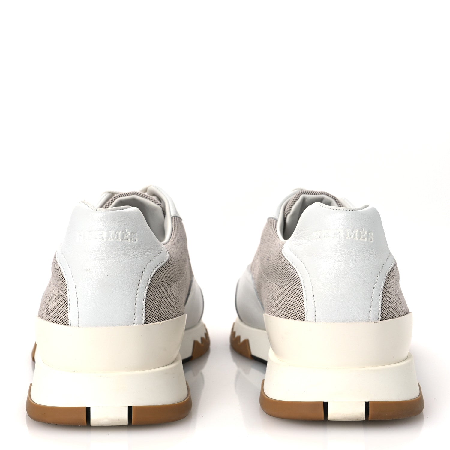 Canvas Calfskin Mens Trail Sneakers 41.5 Prunoir White