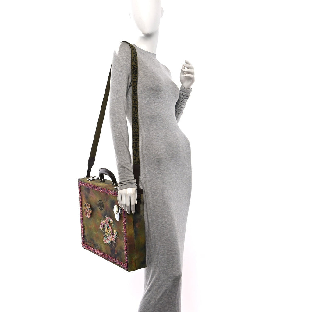 Washed Toile Graffiti On The Pavements Briefcase Khaki Multicolor