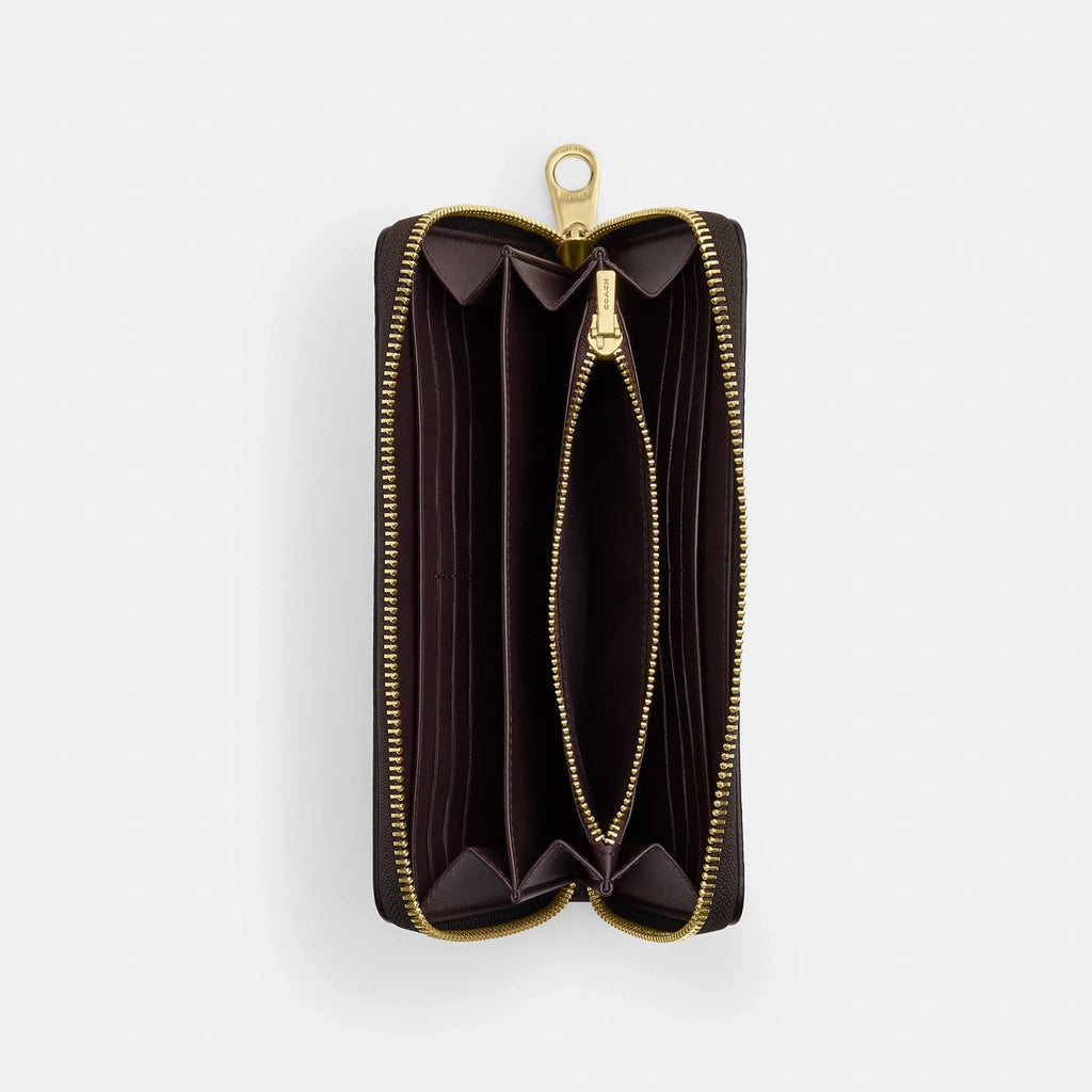 Coach Outlet Long Zip Around Wallet In Signature Canvas