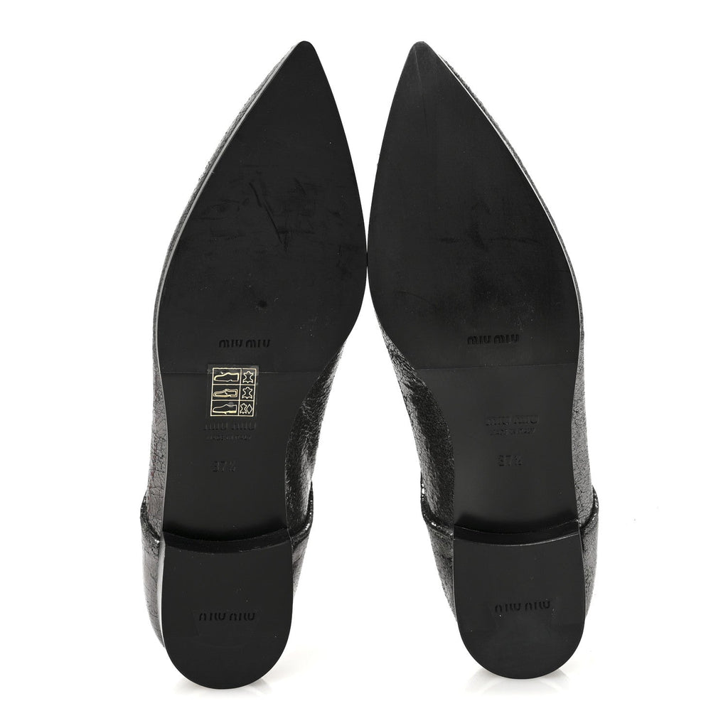 Metallic Crinkled Patent Lace Up Oxford Flats 37.5 Dark Silver