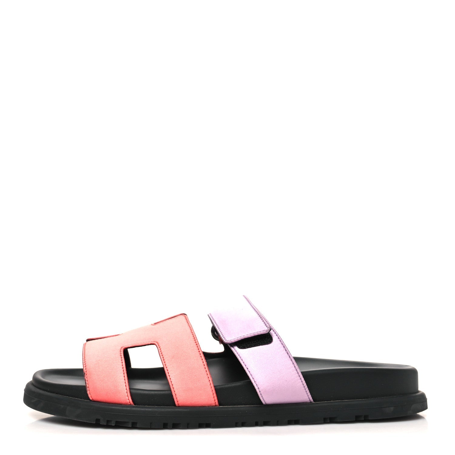 Satin Crepe Chypre Sandals 37.5 Rose Peche Violet Petale