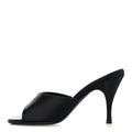Satin Logo Sandals 38 Black
