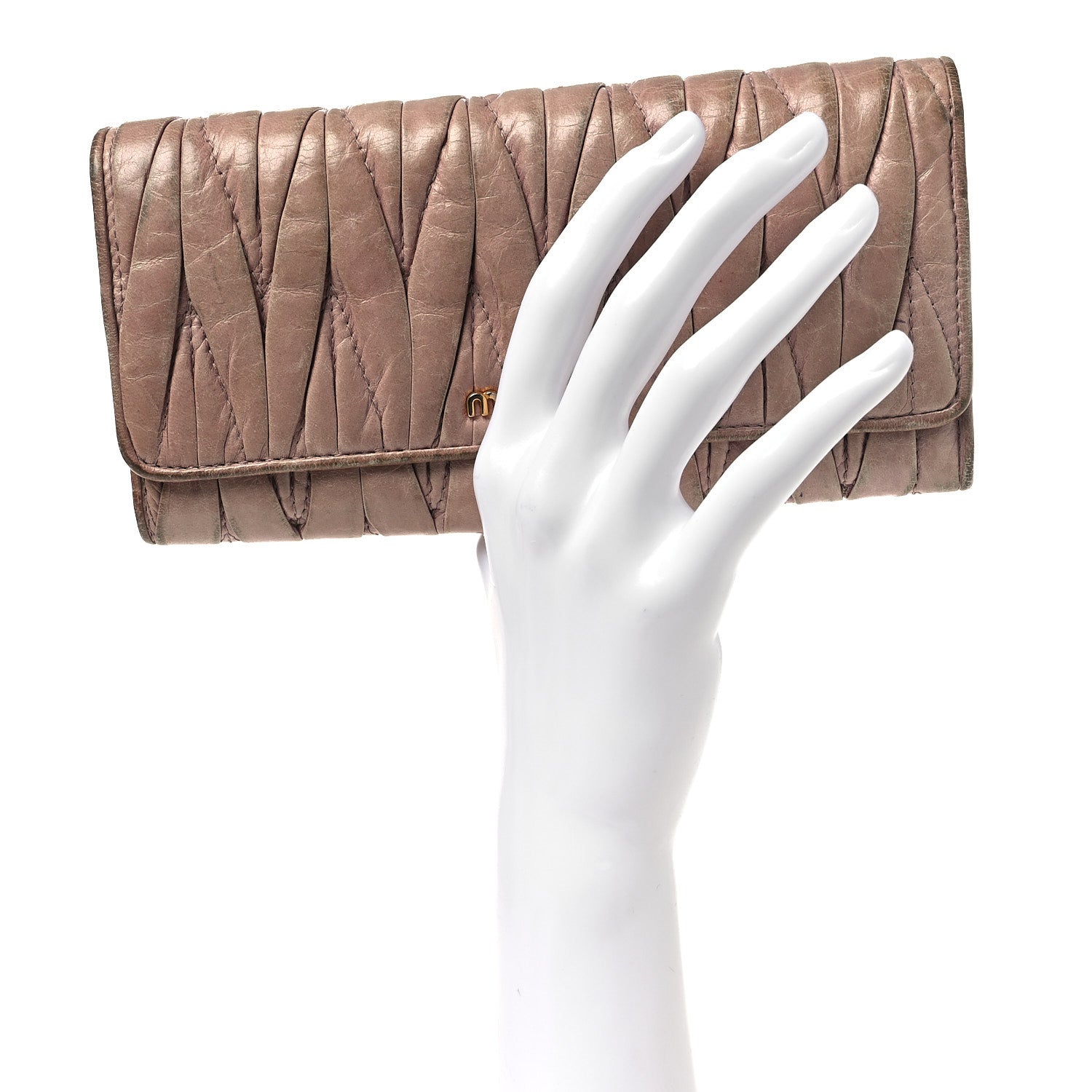 Nappa Lux Matelasse Flap Wallet Mughetto