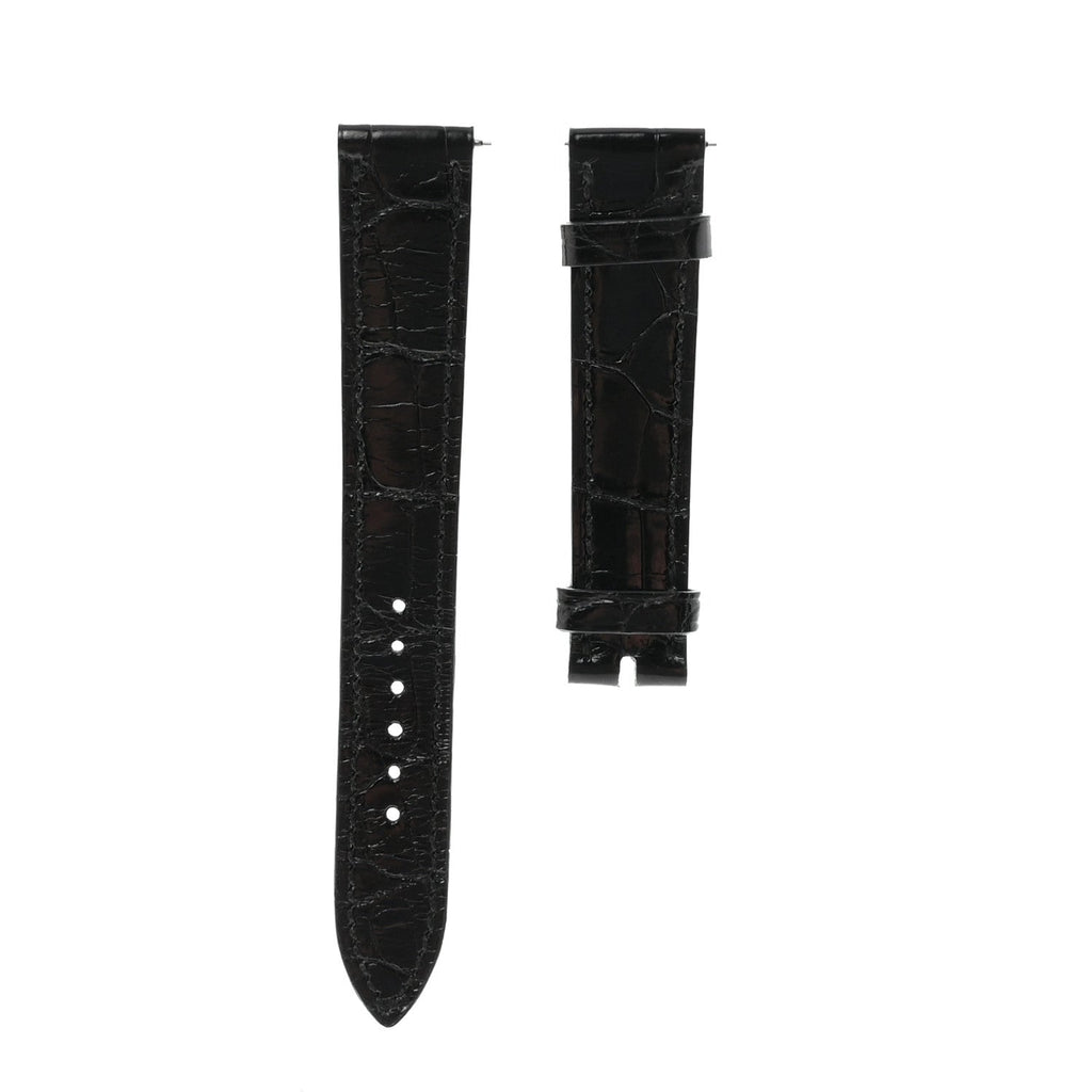 Shiny Alligator Heure H Hour Watch 30mm Strap Black