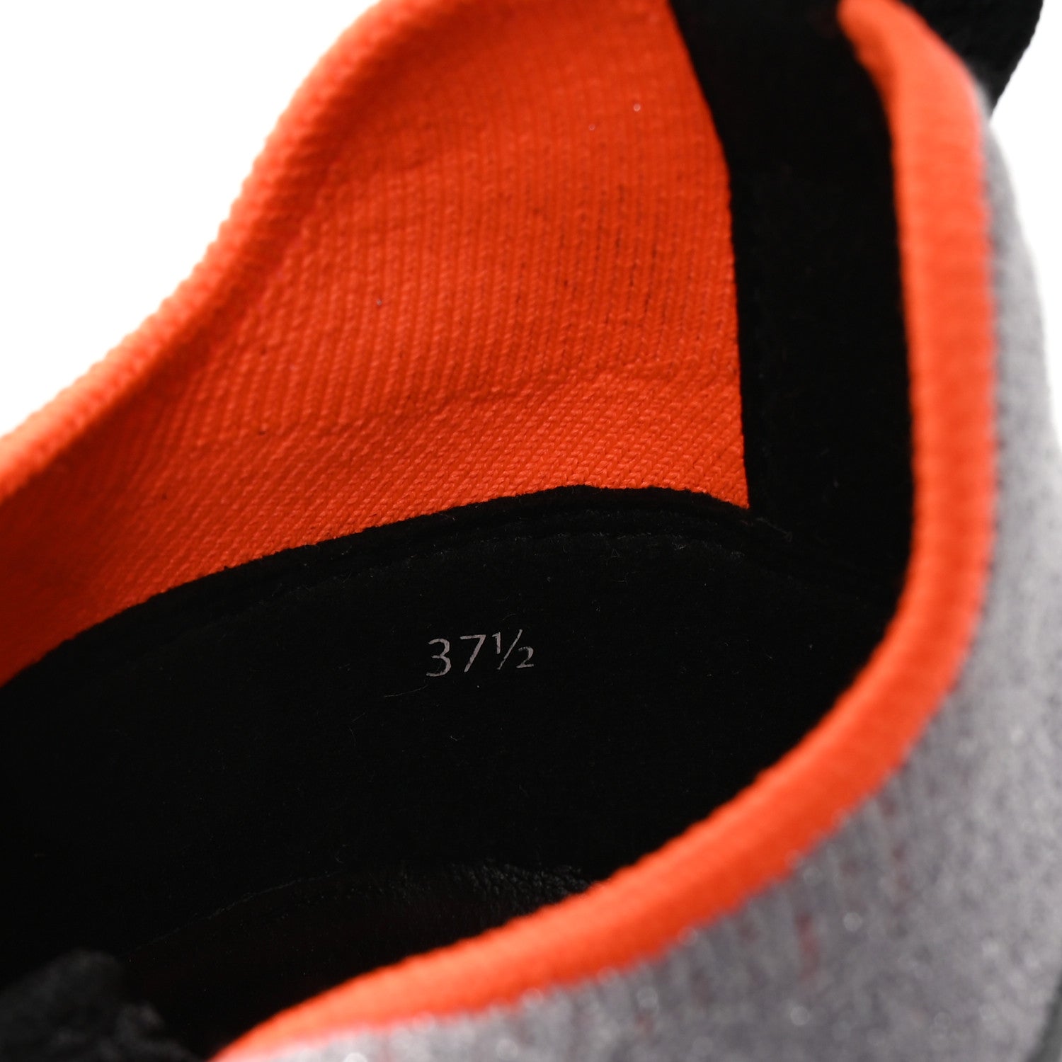 Knit Metallic Calfskin Womens Duel Sneakers 37.5 Argent Orange Black