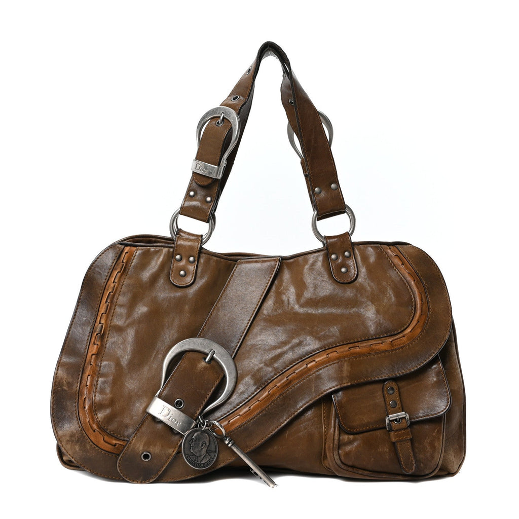 Calfskin Medium Gaucho Double Saddle Bag Brown