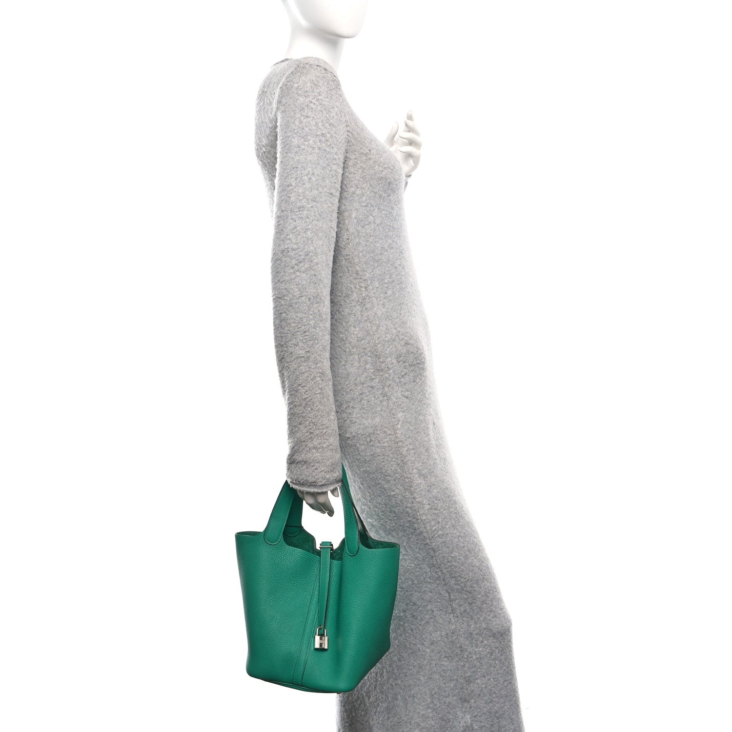 Taurillon Clemence Picotin Lock 22 MM  Vert Jade