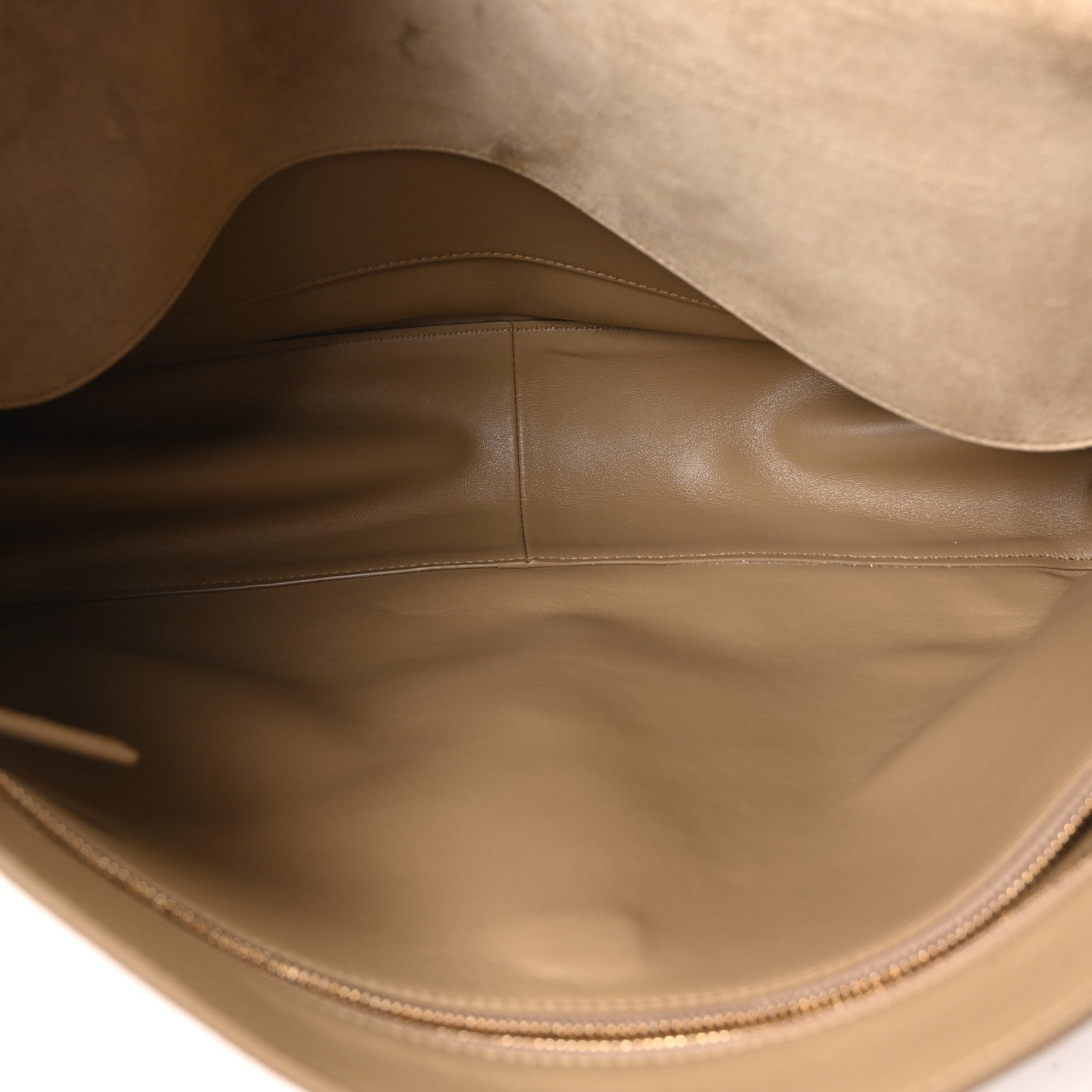 Suede Calfskin Souplissimo Maxi Flap Dark Beige