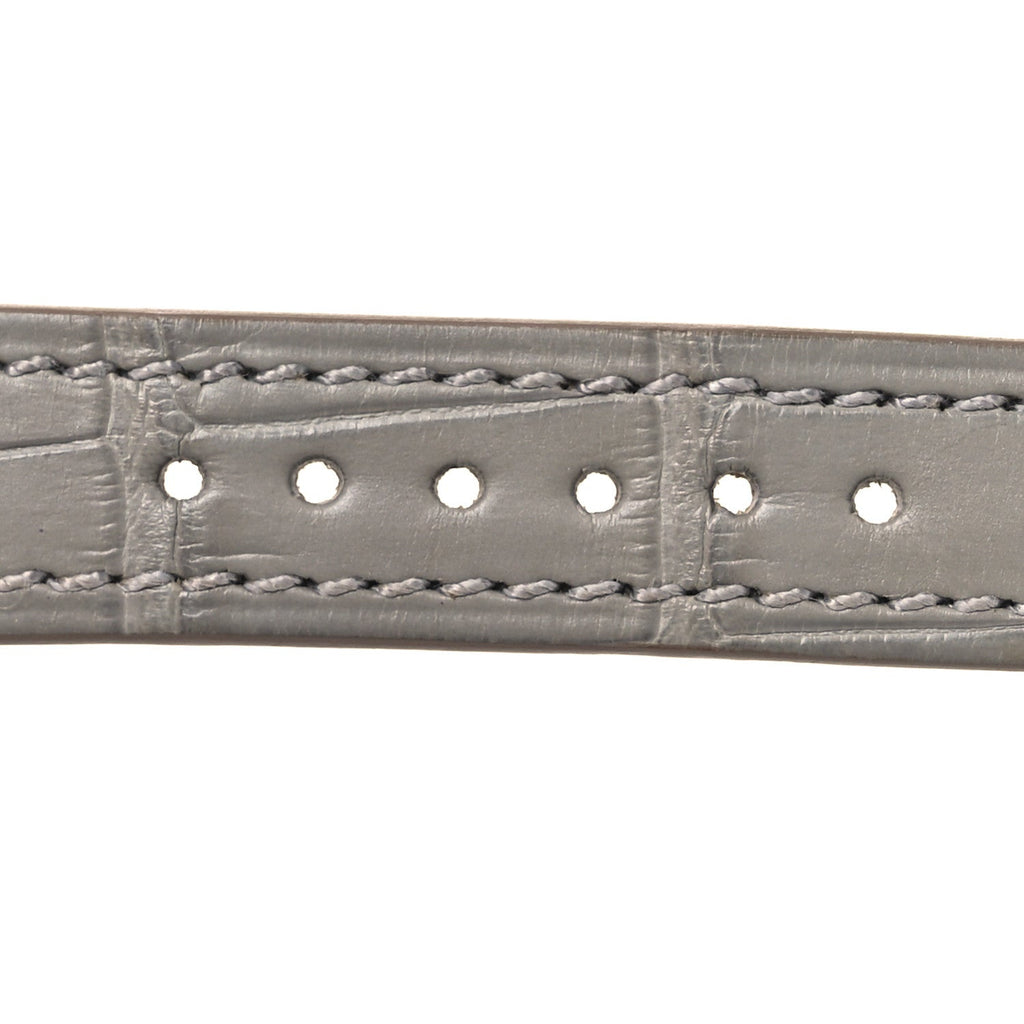 Matte Alligator Heure H Hour Watch Strap Gris Perle