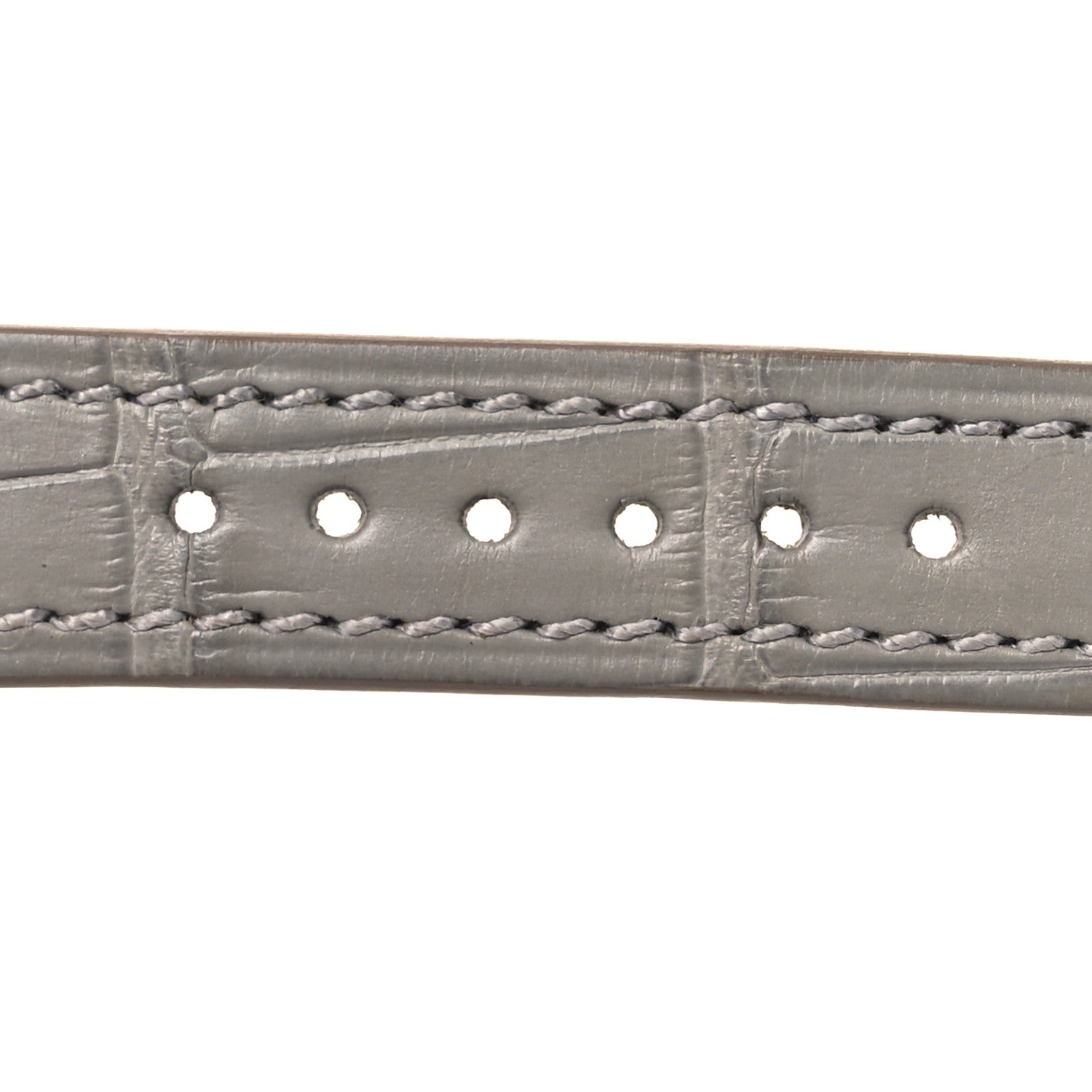 Matte Alligator Heure H Hour Watch Strap Gris Perle