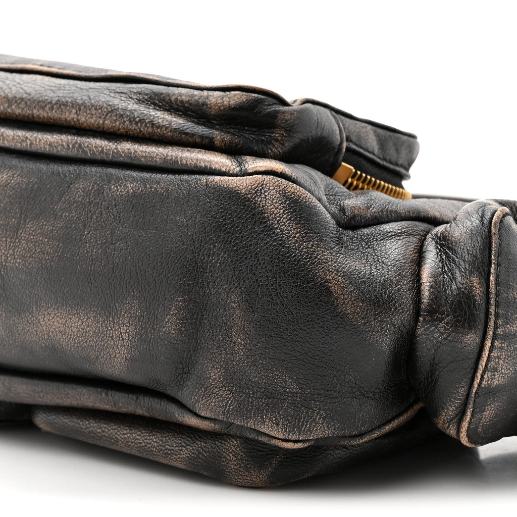 Distressed Nappa Pocket Bag  Sand Coffee