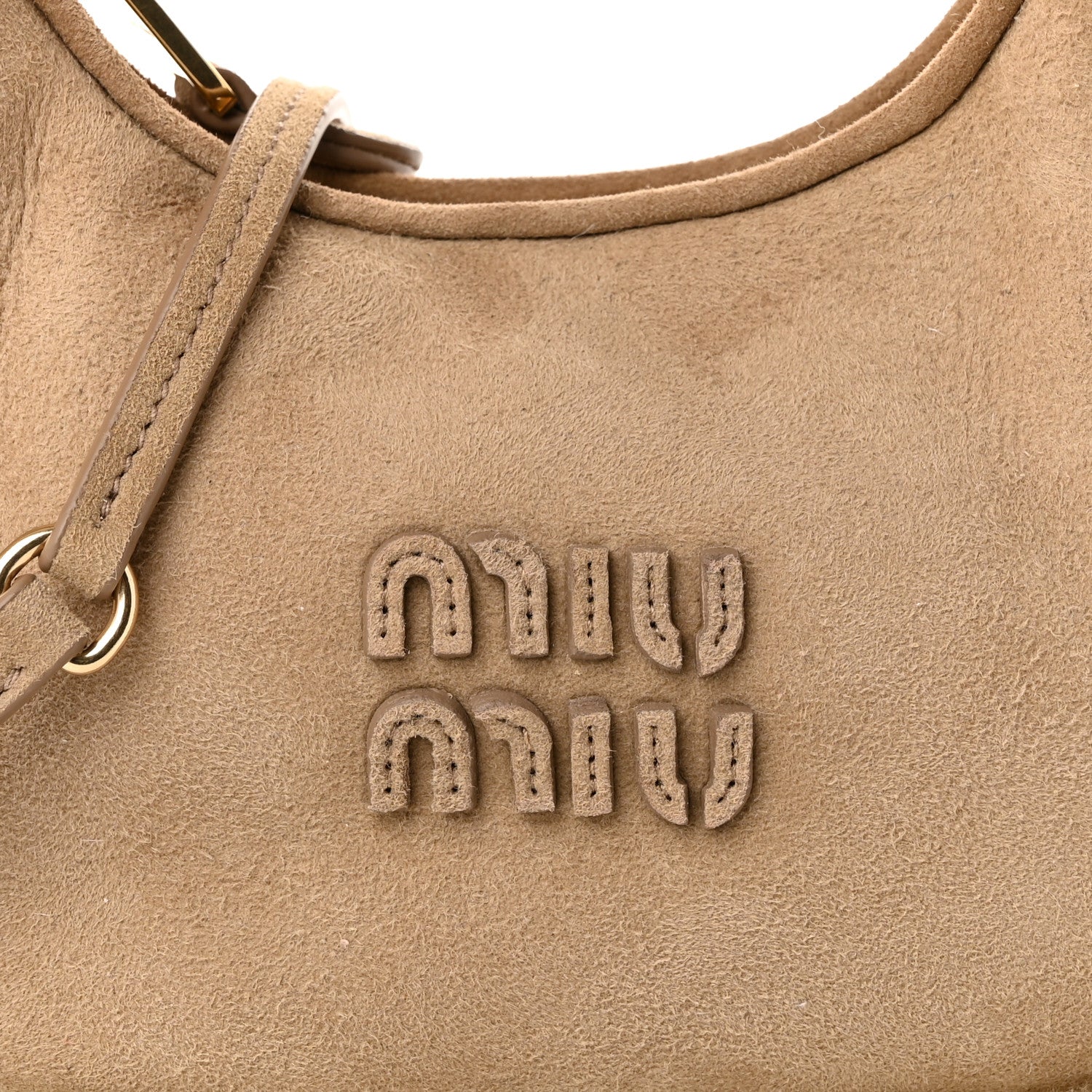 Suede Shearling Mini Wander Hobo Sabbia
